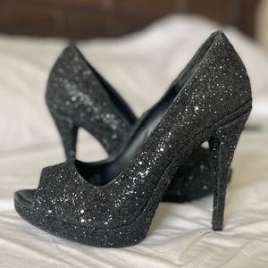 Betsey Johnson women’s black sparkles heels